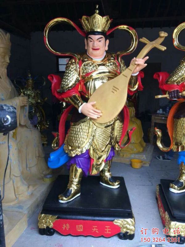 大型四大天王神像厂家，现代工艺，彩绘四大天王神像生产