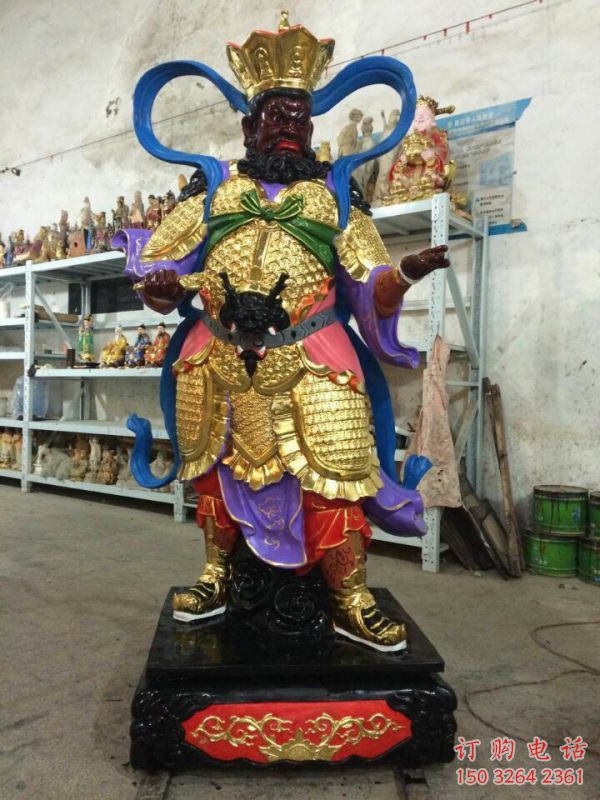 户外四大天王神像工厂，仿古神像，彩绘四大天王神像生产