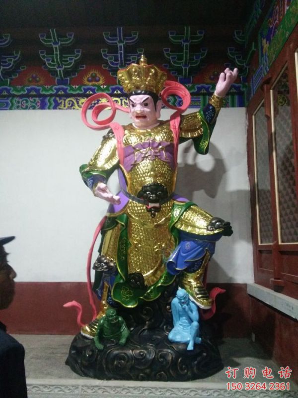 家用四大天王神像制作，玻璃钢材质，家用四大天王神像厂