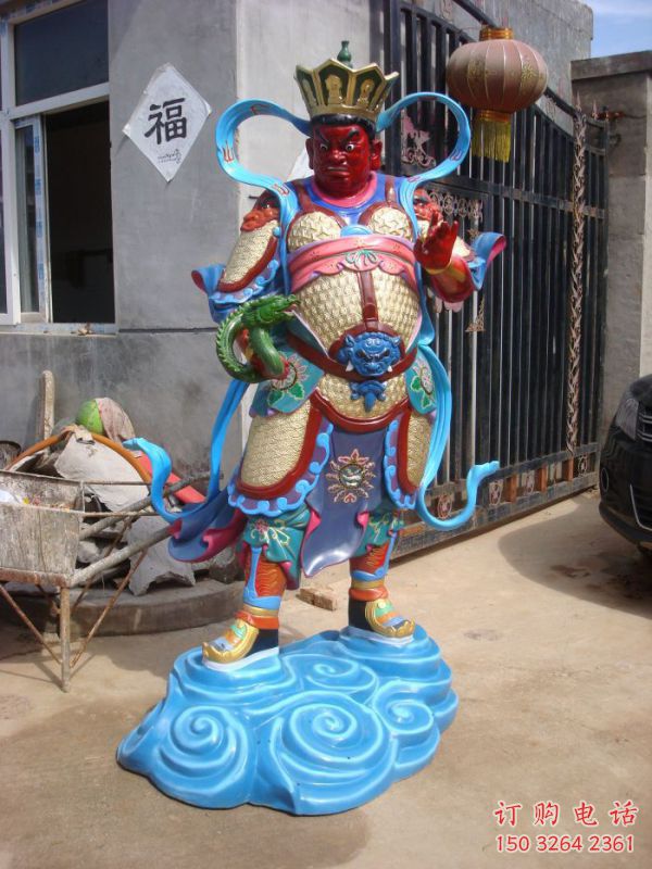 四大天王神像厂，彩绘工艺，玻璃钢四大天王神像生产