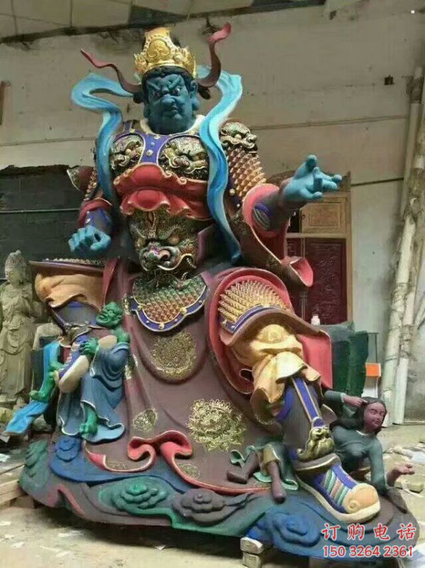 寺庙四大天王神像生产，彩绘工艺，寺庙四大天王神像厂家