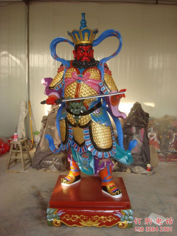 寺庙四大天王神像生产，鎏金效果，家用四大天王神像厂