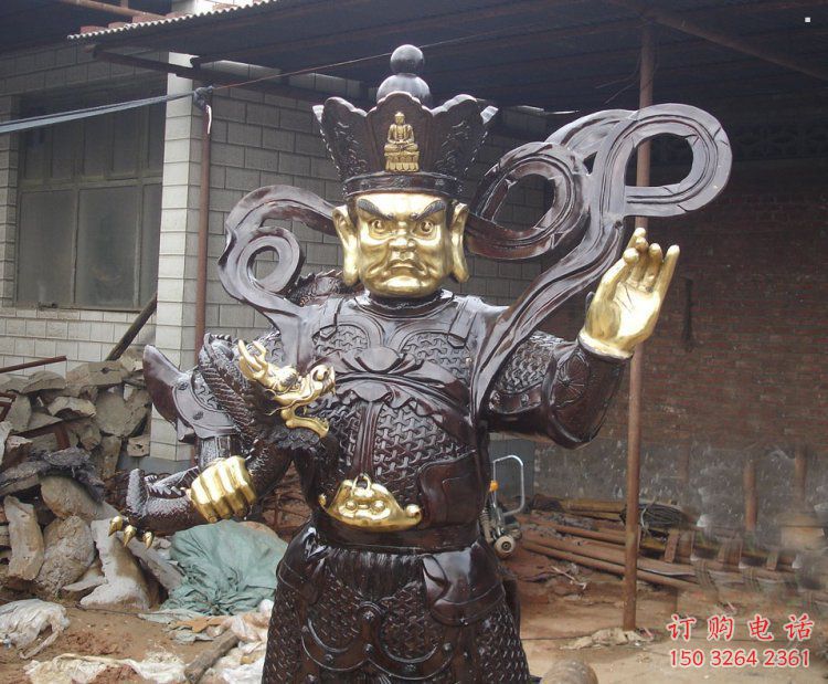 常用四大天王铜神像，仿古神像，家用四大天王铜神像厂