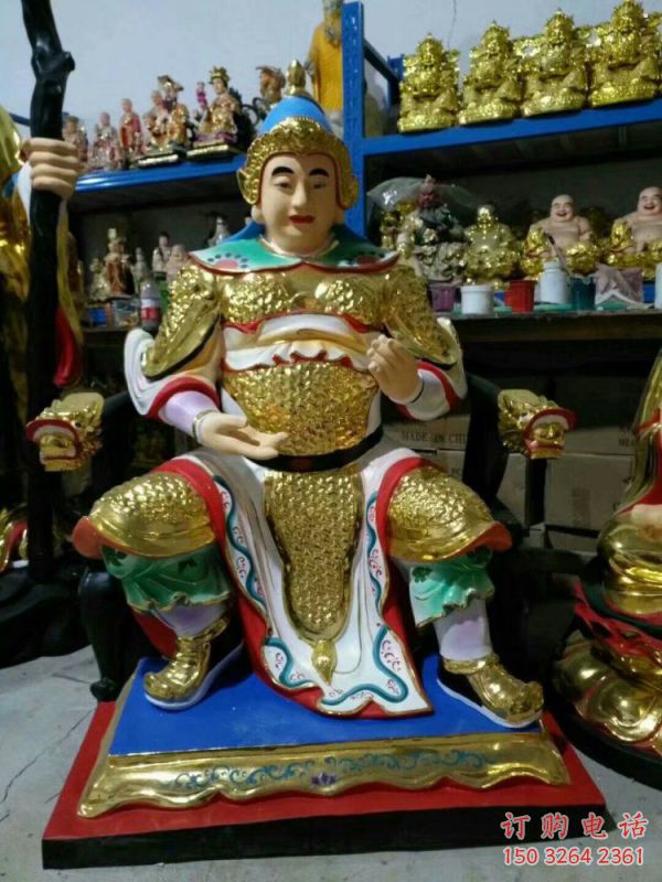 预定韦陀神像，彩绘工艺，寺庙韦陀神像厂家