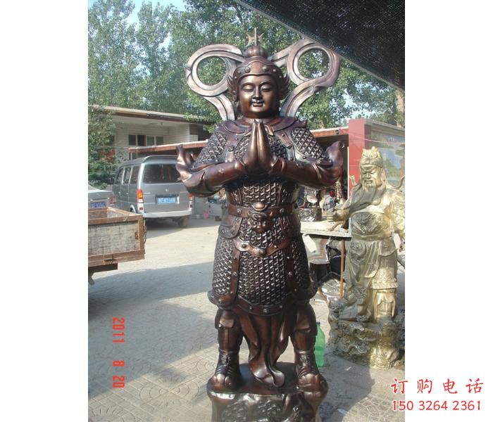 通用韦陀铜神像，寺庙铜神像，韦陀铜神像选用