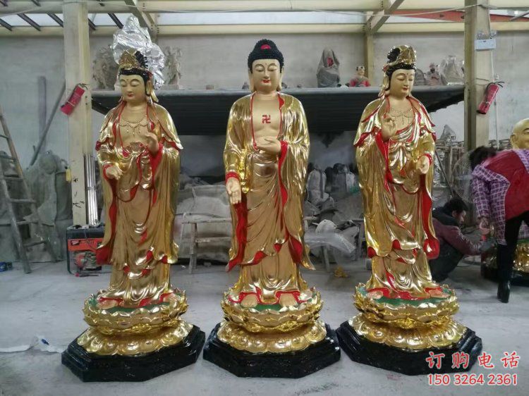 承接西方三圣佛像,佛堂摆放,玻璃钢西方三圣佛像生产 承接西方三圣佛像,佛堂摆放,玻璃钢西方三圣佛像生产