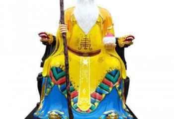 预定寿星神像，鎏金效果，彩绘寿星神像生产