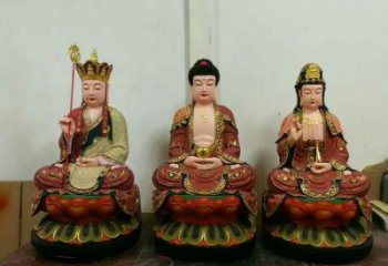 提供三世佛像，玻璃钢材质，玻璃钢三世佛像生产