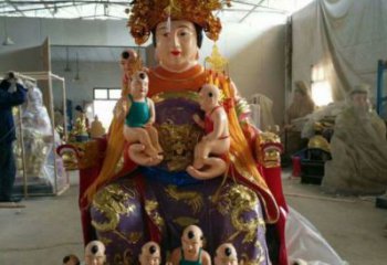 户外送子观音佛像工厂，寺庙摆放，彩绘送子观音佛像生产