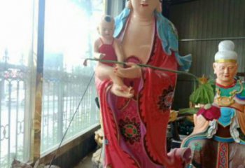 寺庙送子观音佛像生产，彩绘佛像，大型送子观音佛像加工