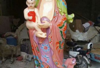 预定送子观音佛像，立式佛像效果，彩绘送子观音佛像生产