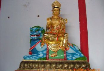 家用文殊佛像制作，玻璃钢材质，大型文殊普贤菩萨佛像加工