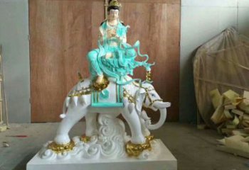预定文殊普贤菩萨佛像，鎏金效果，寺庙文殊普贤菩萨佛像厂家