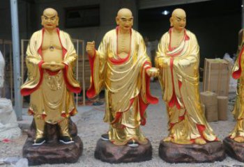 彩绘十八罗汉神像厂，玻璃钢材质，彩绘十八罗汉神像生产