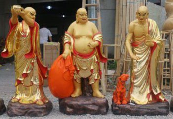 户外十八罗汉神像工厂，鎏金效果，彩绘十八罗汉神像生产