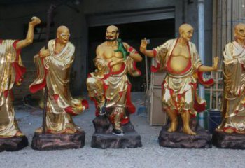 提供十八罗汉神像，现代工艺，彩绘十八罗汉神像生产