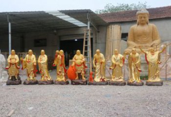 预定十八罗汉神像，玻璃钢材质，仿古十八罗汉神像厂家