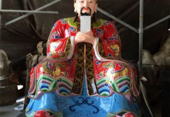 户外三官大帝神像工厂，仿古佛像，彩绘三官大帝神像生产