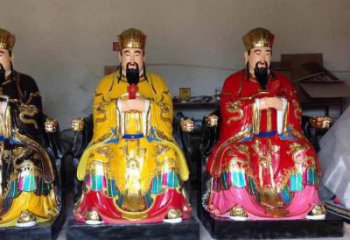 寺庙三官大帝神像生产，彩绘工艺，寺庙三官大帝神像厂家