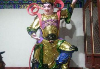 家用四大天王神像制作，玻璃钢材质，家用四大天王神像厂
