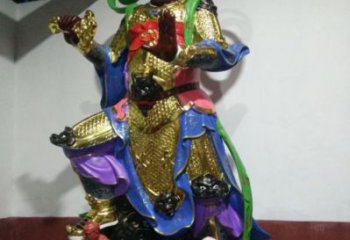 四大天王神像制作，鎏金效果，寺庙四大天王神像厂家