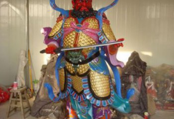 寺庙四大天王神像生产，鎏金效果，家用四大天王神像厂