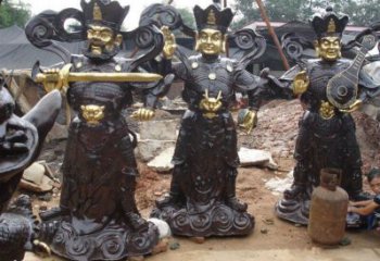 常用四大天王铜神像，家用神像，大型四大天王铜神像加工
