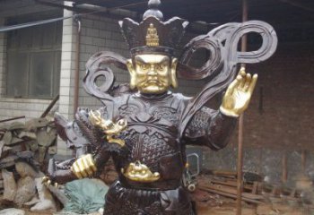 常用四大天王铜神像，仿古神像，家用四大天王铜神像厂