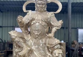 大型四大天王铜神像厂家，彩绘工艺，四大天王铜神像预用