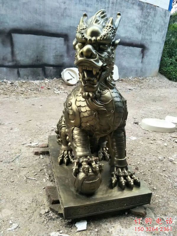 阜阳校园麒麟雕塑，拉丝海洋雕塑，卡通主题