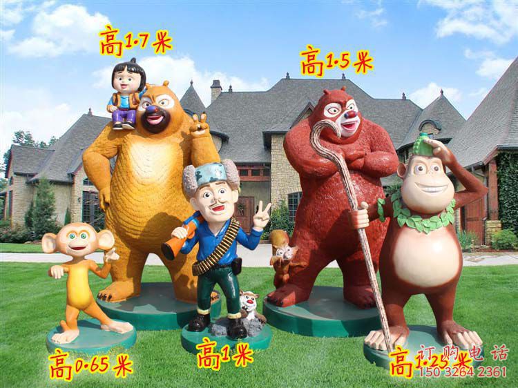 泉州广场维尼熊雕塑，卡通水景雕塑，抽象效果