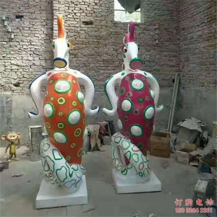 湛江幼儿园河马雕塑，动漫文化雕塑，卡通动物制作