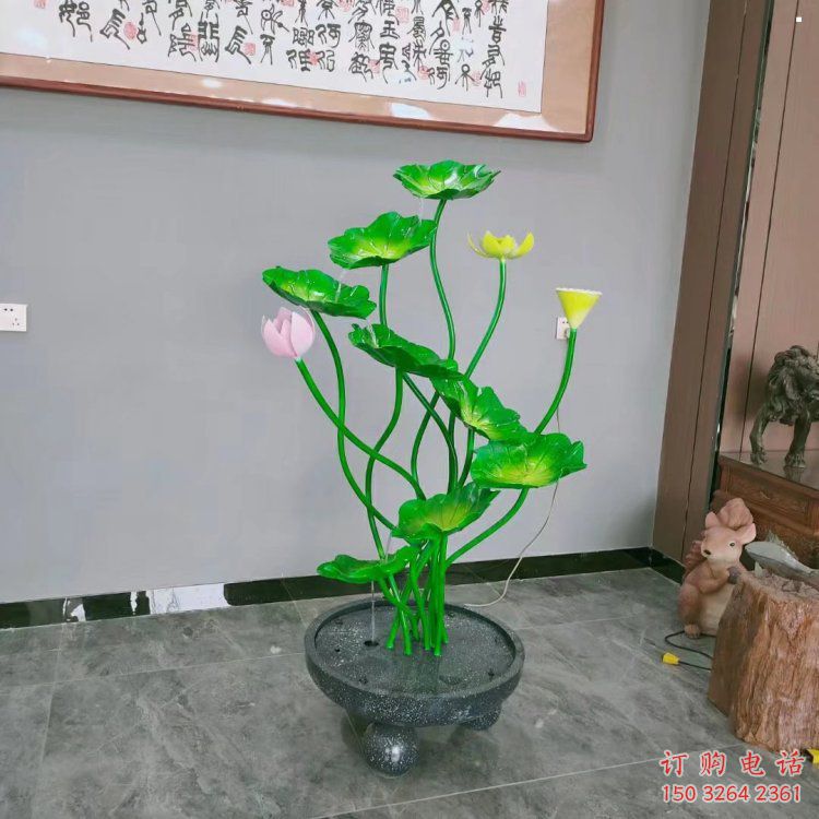 文昌荷花雕塑异型优选，城市装饰，展示荷花雕塑定做