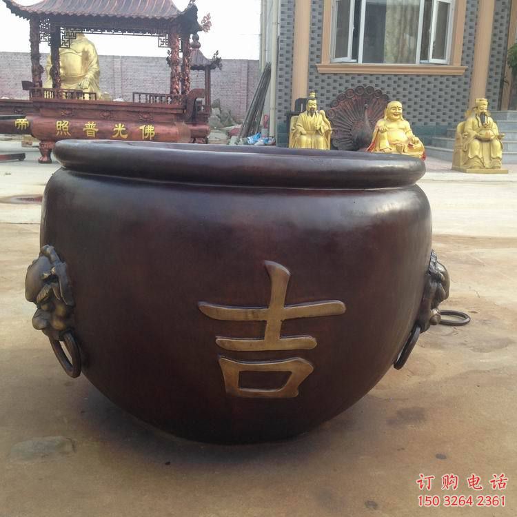 七台河吉字铜缸雕塑-青铜铸造 七台河吉字铜缸雕塑-青铜铸造