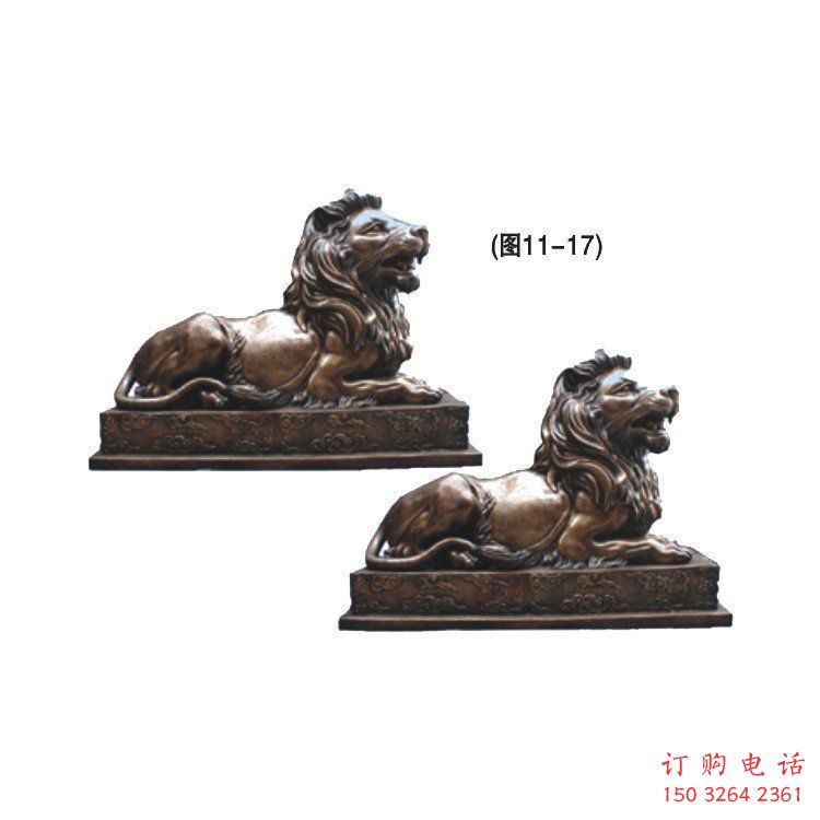 资阳公园狮子雕塑供求，景观雕塑，铸铜趴狮雕塑优选