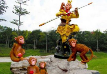 浙江寺庙美猴王铜雕展示