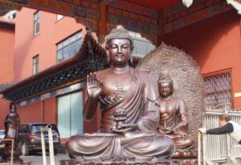 四大天王铜佛像制作安装现场